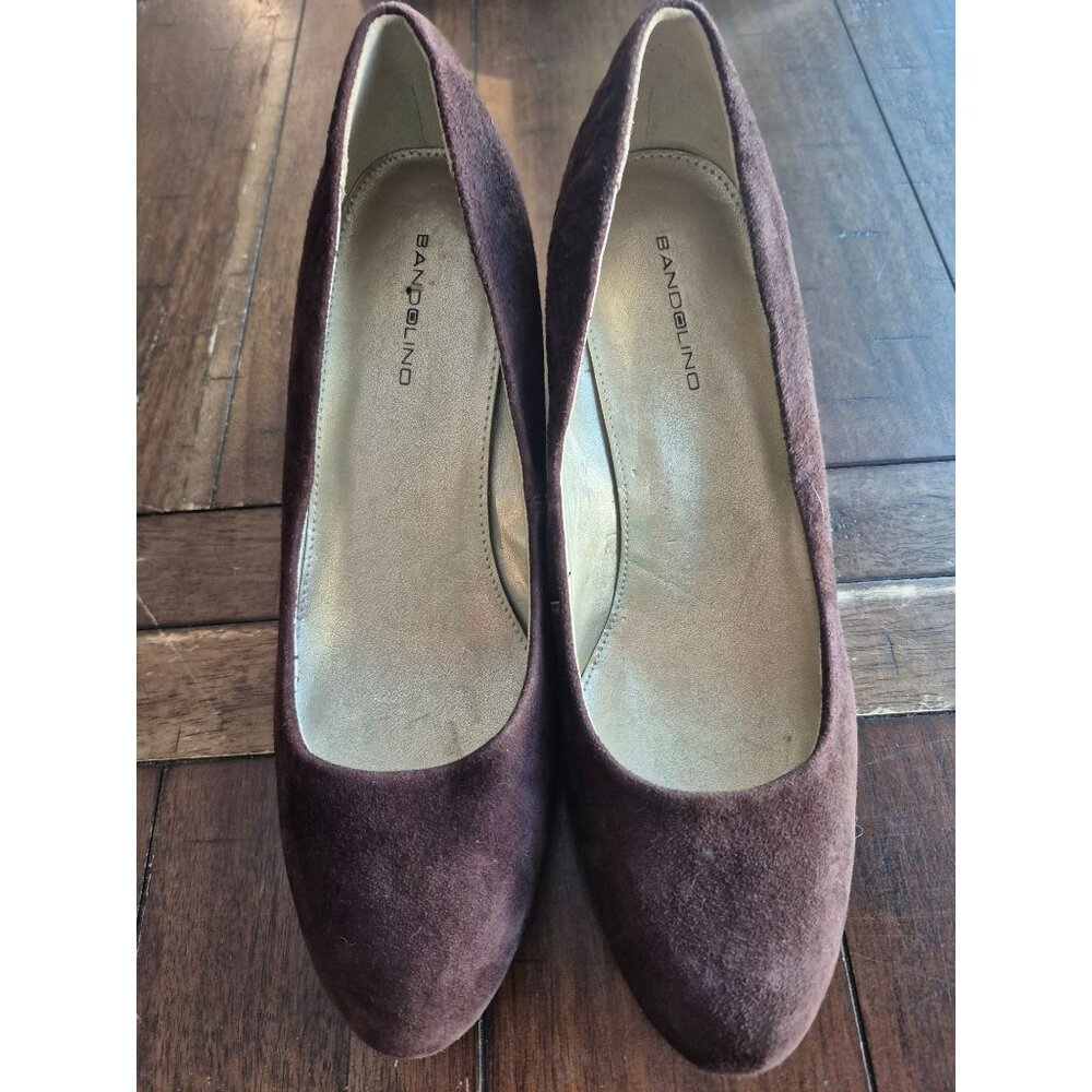 Bandolino Brown Suede Leather Upper Wedges Size 9W